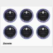 Luxe Black Royal Blue Glitter Product Label Logo (Vel)