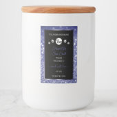 Luxe Black Royal Blue Glitter Product Label Logo Voedselcontainer Etiket (Voorkant)