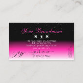 Luxe Black Roze witte gradiënt Monogram Diamonds Visitekaartje (Achterkant)