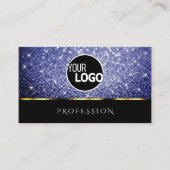 Luxe Black Shimmery Royal Blue Glitters toevoegen Visitekaartje (Voorkant)