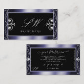 Luxe  Black Sparkle Diamonds Monogram Visitekaartje (Voorkant / Achterkant)