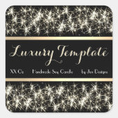 Luxe Black Sparkling Product Labels Goud Lijst (Voorkant)