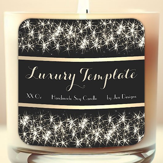 Luxe Black Sparkling Product Labels Goud Lijst