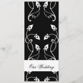 Luxe Black Swirls Damask Menu (Achterkant)