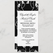 Luxe Black Swirls Damask Menu (Voorkant / Achterkant)