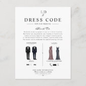 Luxe Black Tie Trouwjurk Code Gids  Informatiekaartje (Voorkant)