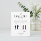 Luxe Black Tie Trouwjurk Code Gids  Informatiekaartje (Staand voorkant)