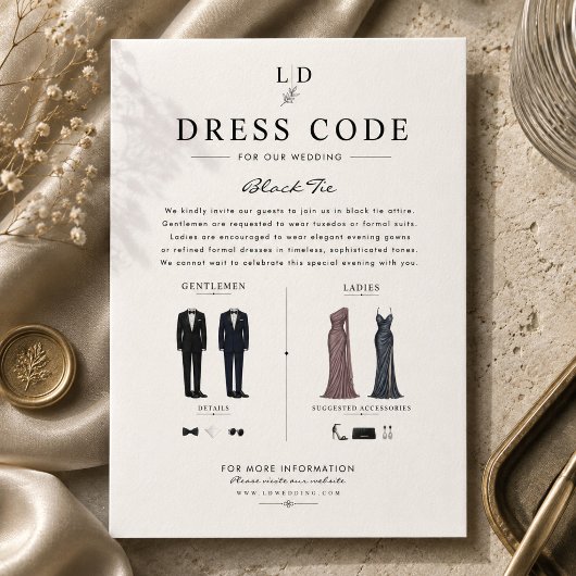 Luxe Black Tie Trouwjurk Code Gids  Informatiekaartje
