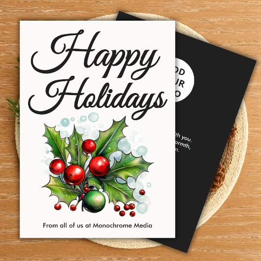 Luxe Black & White Christmas Card Feestdagenkaart