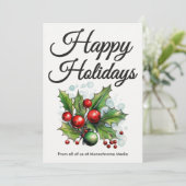 Luxe Black & White Christmas Card Feestdagenkaart (Staand voorkant)