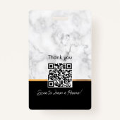 Luxe Black White Gold Marble Professional Notionee Badge (Achterkant)