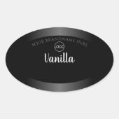 Luxe Black White Product Label Silver Lijst Logo (Voorkant)