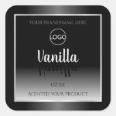 Luxe Black White Product Label Silver Lijst Logo (Voorkant)