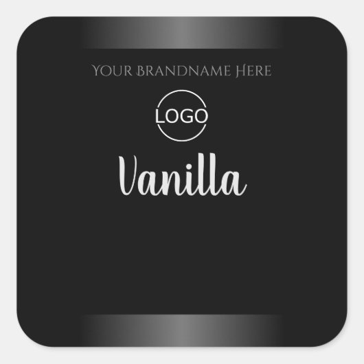 Luxe Black White Product Label Silver Lijst Logo (Voorkant)