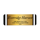 Luxe Black & White Stripes with Gold Accent Label (Voorkant)