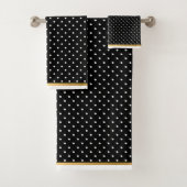 LUXE BLACK WHITT GOLD POT BATHROOM TOWEL SET BAD HANDDOEK (Insitu)