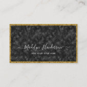 Luxe Black Zircon Gold QR Code Sociale Media Visitekaartje (Voorkant)