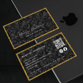 Luxe Black Zircon Gold QR Code Sociale Media Visitekaartje