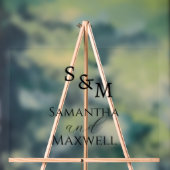 Luxe BlackWedding Monogram Acryl Bord (Neutraal)