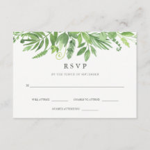 Luxe bladeren | Groene botanische bruiloft RSVP