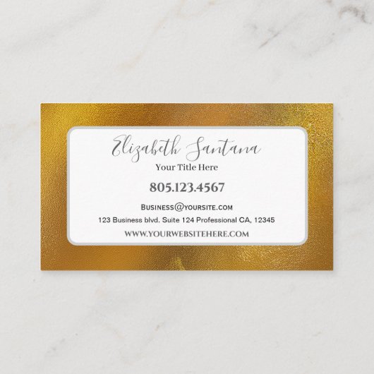 Luxe bladgoud visitekaartje (Achterkant)