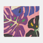 Luxe bladkunst deco behang. achtergrond natuur. fleece deken (Voorkant (Horizontaal))