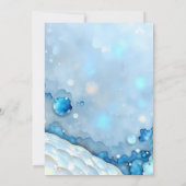 Luxe Blauw Aquarel Abstract Parelmoer Kaart (Achterkant)