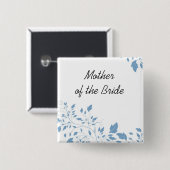 Luxe Blauw Bloemen Witte Stijl Button (Voorkant /achterkant)