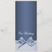 Luxe Blauw Elegant Lint Bruiloft Menu (Achterkant)