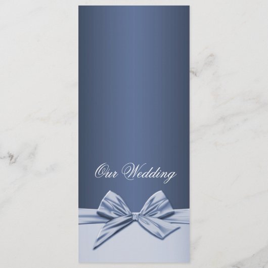 Luxe Blauw Elegant Lint Bruiloft Menu (Achterkant)