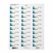 Luxe blauw en Gold Abstract retouradreslabel Etiket (Full Sheet)