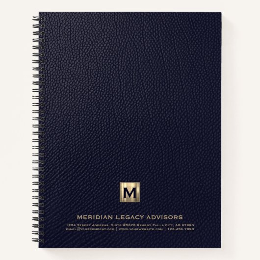 Luxe Blauw en Goud Professioneel Notitieboek (Voorkant)