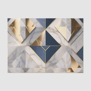 Luxe blauw en grijs marmer met goud tissuepapier