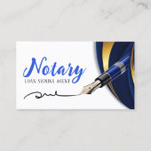 Luxe Blauw Goud Lening Signing Agent Notaris Openb Visitekaartje (Voorkant)