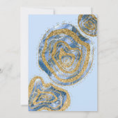 Luxe Blauw Goud Marmeren Agaat Glitter Quinceañera Kaart (Achterkant)