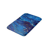 Luxe Blauw Goud Marmeren Textuur Badmat (Gekanteld)