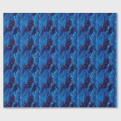 Luxe Blauw Goud Marmeren Textuur Cadeaupapier (Vlak)