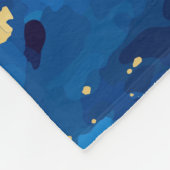 Luxe Blauw Goud Marmeren Textuur Fleece Deken (Hoek)