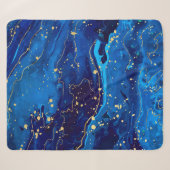 Luxe Blauw Goud Marmeren Textuur Sherpa Deken (Voorkant (horizontaal))