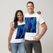 Luxe Blauw Goud Marmeren Textuur T-shirt (Unisex)