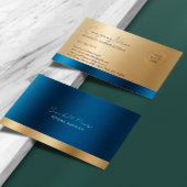 Luxe Blauw & Goud Visitekaartje