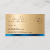 Luxe Blauw & Goud Visitekaartje (Achterkant)