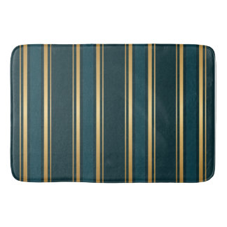 Luxe blauw groen goud gestreepte cadeauverpakking badmat