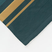 Luxe blauw groen goud gestreepte cadeauverpakking fleece deken (Hoek)