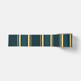 Luxe Blauw Groen Goud Streep Cadeaupapier Patroon Grosgrain Lint