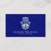 Luxe Blauw Lapis Lazuli Hamsa Hand Ornament Visitekaartje (Voorkant)