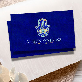 Luxe Blauw Lapis Lazuli Hamsa Hand Ornament Visitekaartje