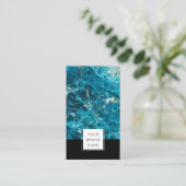 Luxe blauw marmeren Visitekaartje met gouden accen (Staand voorkant)
