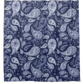 Luxe blauw Paisley douchegordijn (Voorkant)