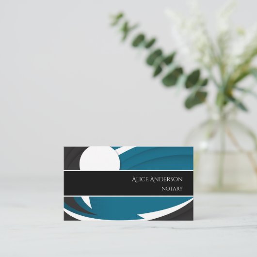 Luxe blauw wit elegant professioneel vrouwelijk visitekaartje (Staand voorkant)